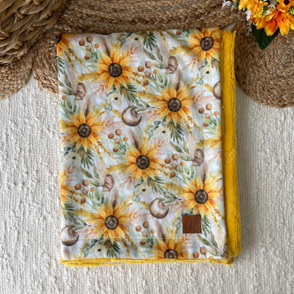 Simple comforter ready to go | Country sunflower [Minky/Faux Fur]