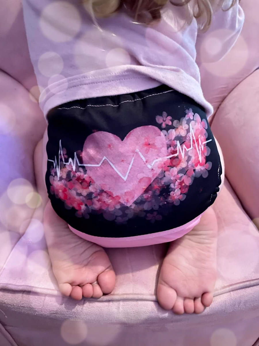 Cloth diaper | NEWBORN size | My heart beats for you (ready to go)
