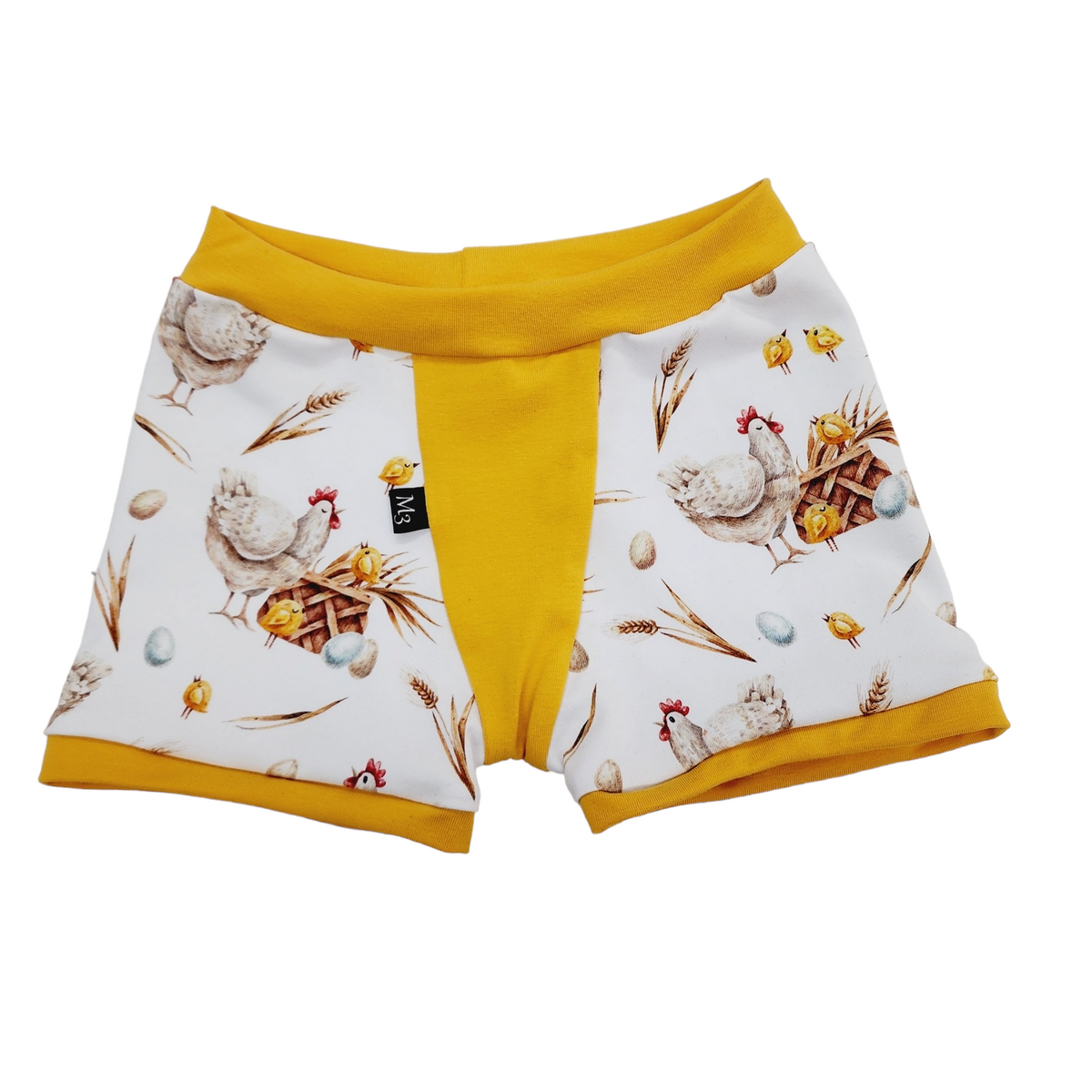 M3 Creations | Children's boxers | A hen and her eggs (ready to go)