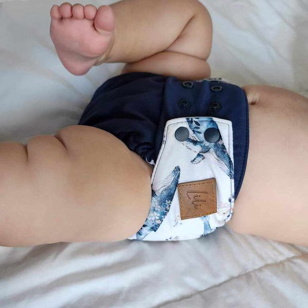 Cloth Diaper | One size | Victorian Whale (wrap)