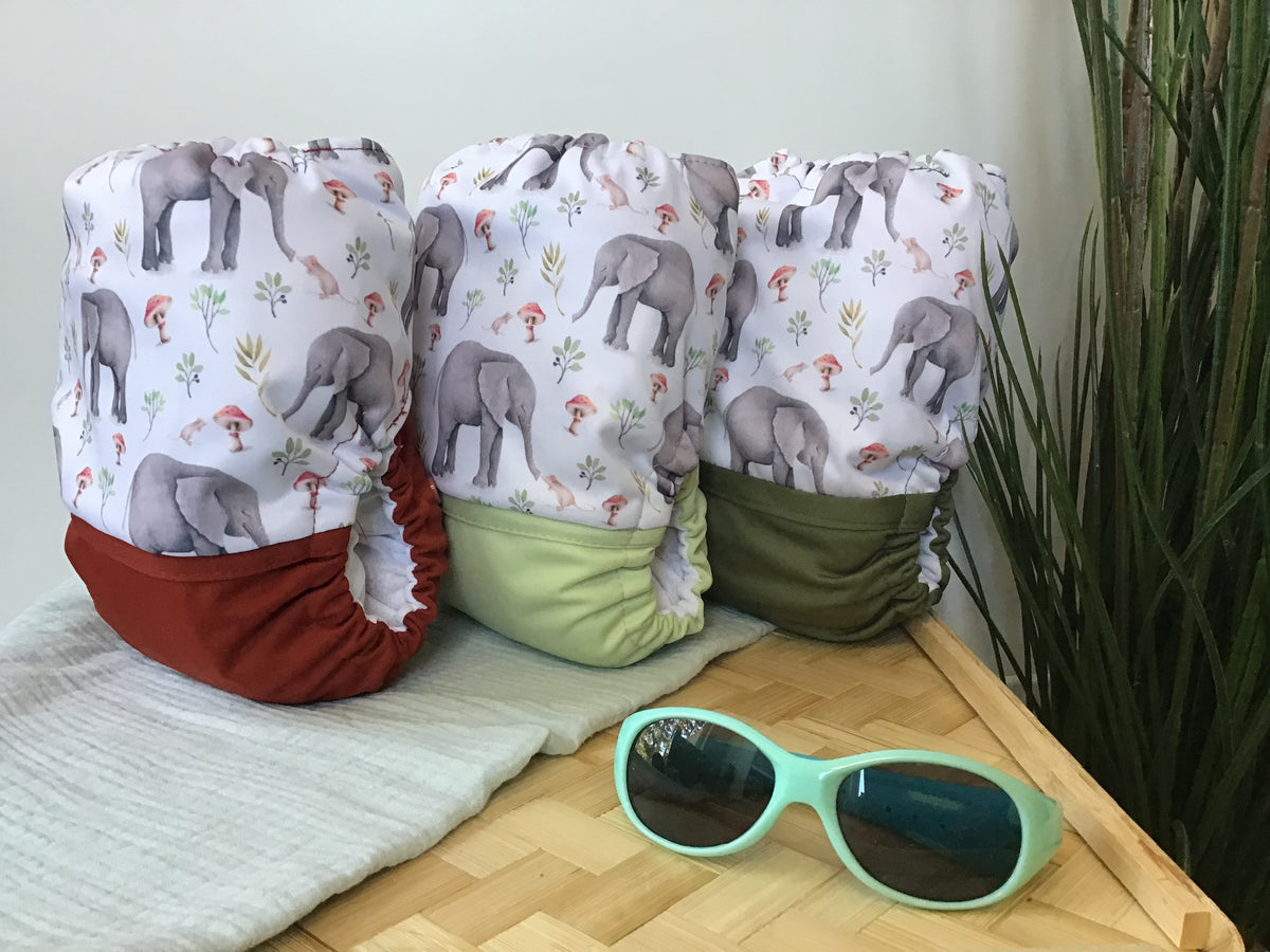 Swim diaper | NEWBORN size | Éléphant et rat de campagne