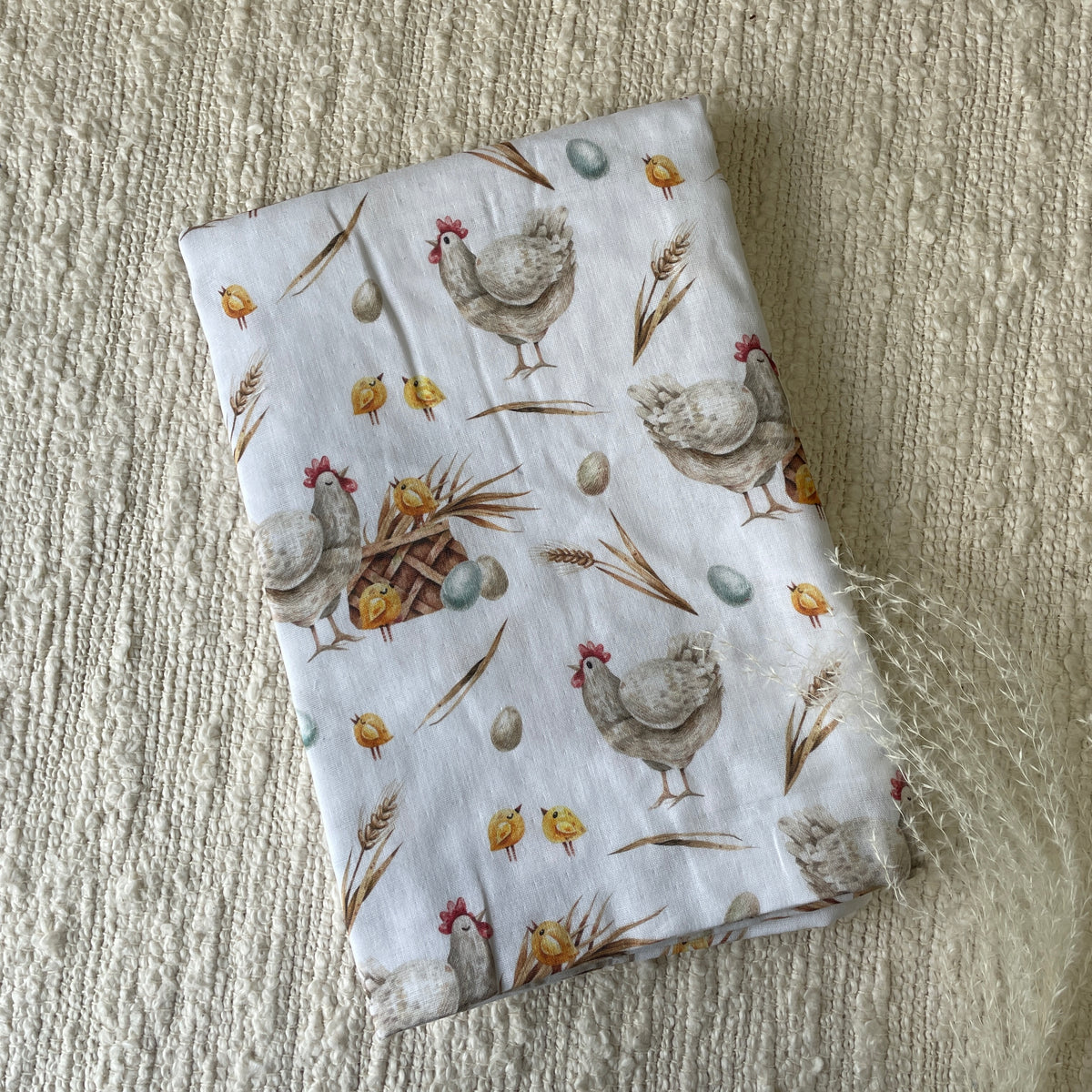Bamboo muslin blanket for pre-order | A hen and her eggs