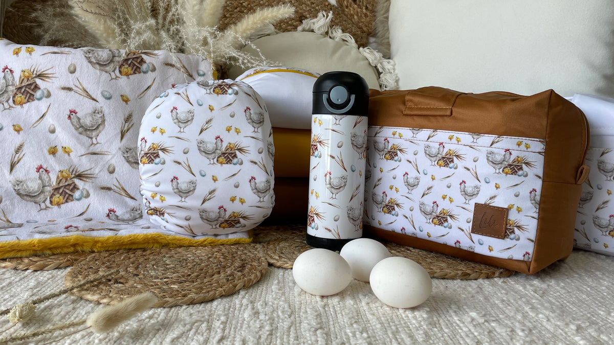 Pocket Cloth Diaper | BIG size | A hen and her eggs (full print)