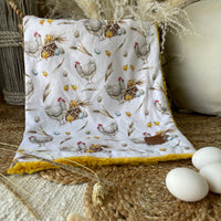 Simple comforter ready to go | A hen and her eggs [Minky/Faux Fur]