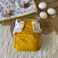 Pocket Cloth Diaper | BIG size | A hen and her eggs (wrap)