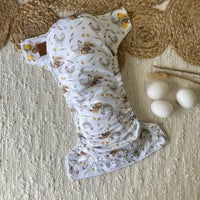 Pocket Cloth Diaper | One size | A hen and her eggs (full print)