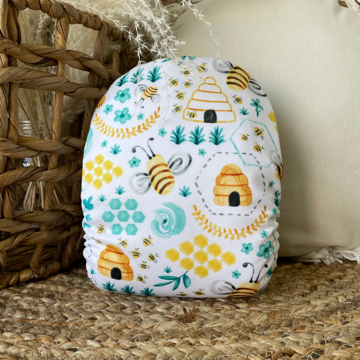 Pocket Cloth Diaper | BIG size | Busy bees (unidirectionnel full print)