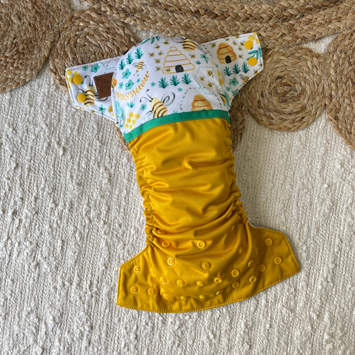 Pocket Cloth Diaper | BIG size | Busy bees (wrap)