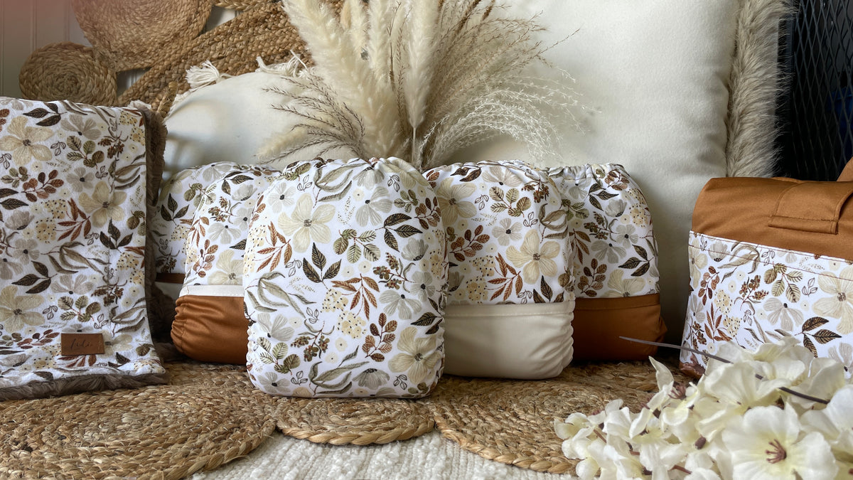 Simple comforter ready to go | Floral sepia [Minky/Faux Fur]