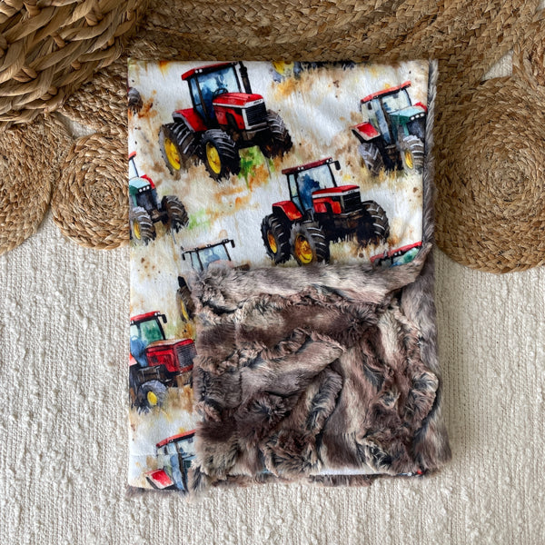 Simple comforter ready to go | Big red tractor-Simple [Minky/Faux Fur]