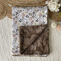 Simple comforter ready to go | Floral sepia [Minky/Faux Fur]