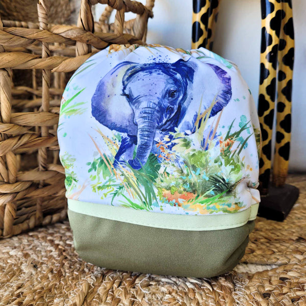 Cloth Diaper | NEWBORN size | Savannah - Elephant (wrap)