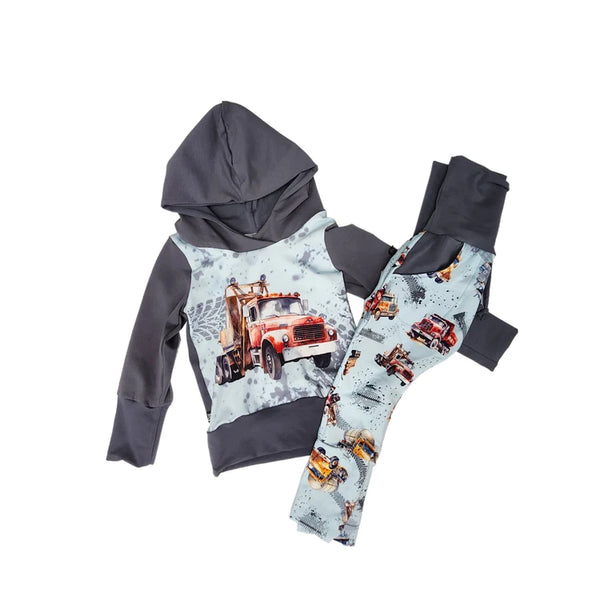 Créations M3 | Grow-with-me Hoodie | Heavy Trucks (pre-order)