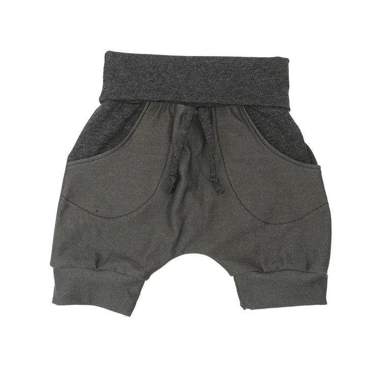M3 Creations | Grow-with-me shorts | Charcoal denim (pre-order)