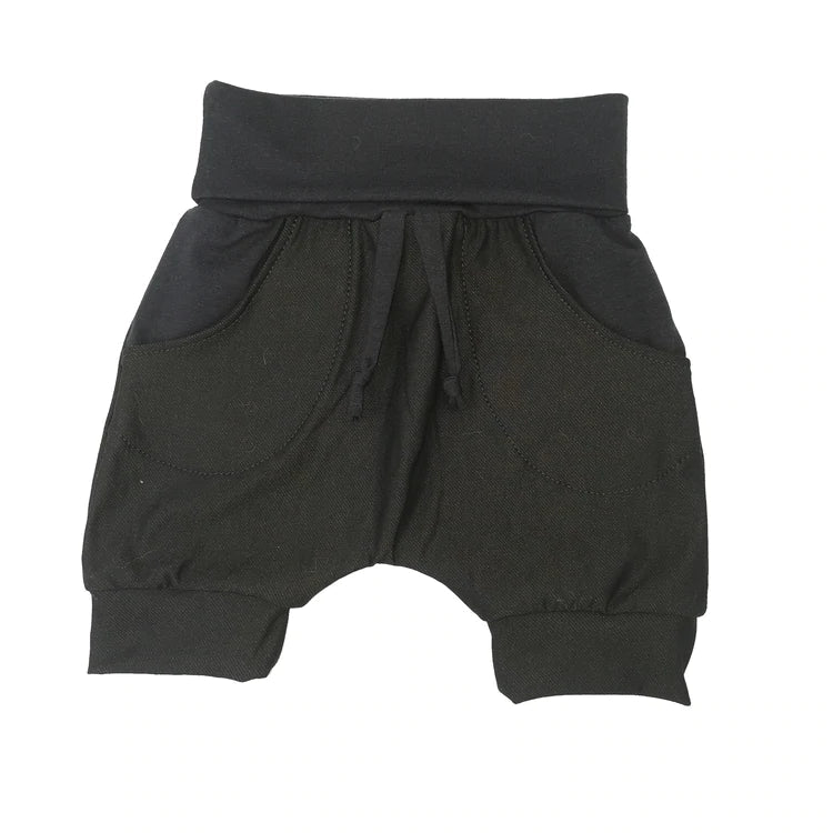 M3 Creations | Grow-with-me shorts | Black denim (pre-order)