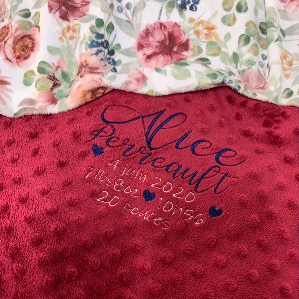 Custom embroidery for pre-order blankets