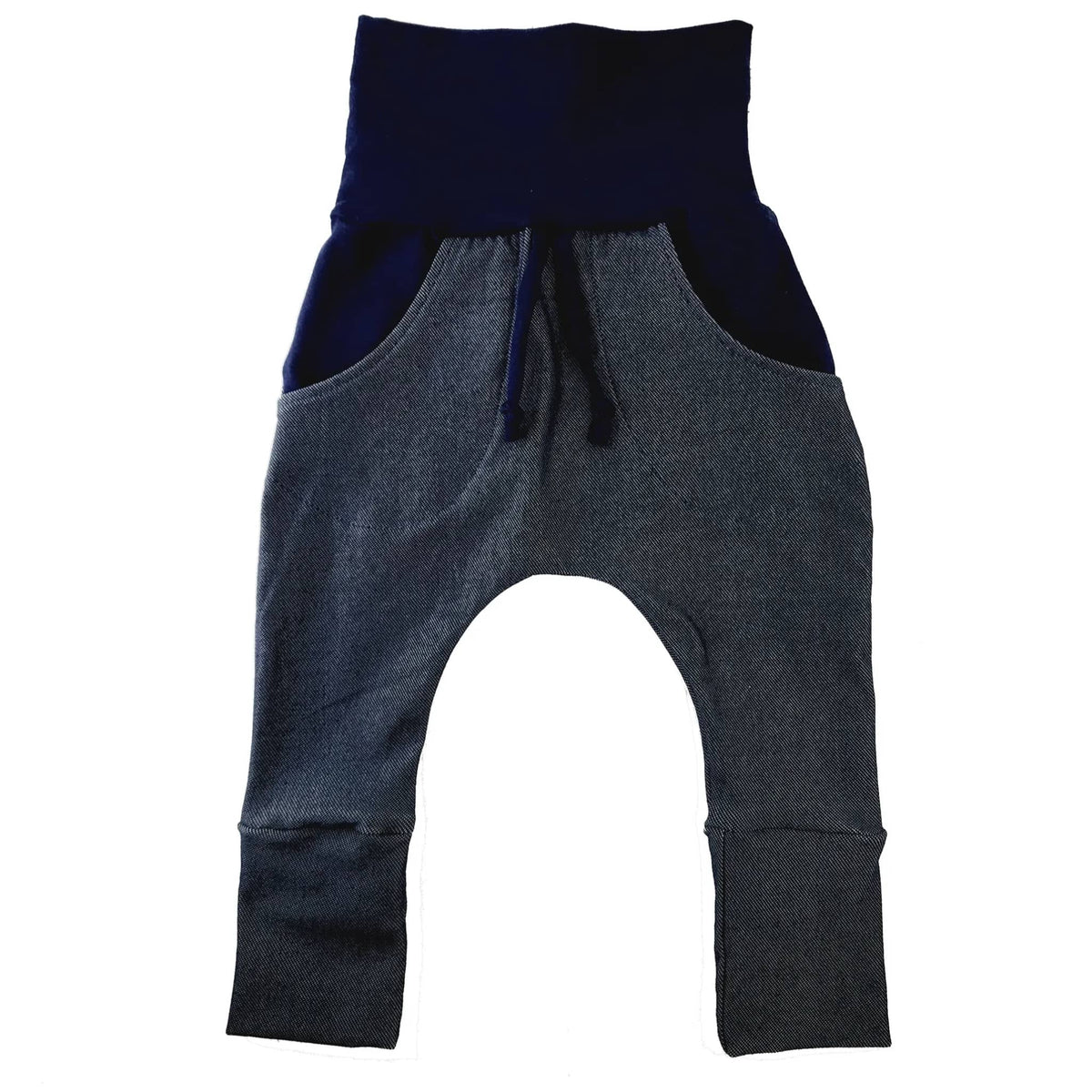 M3 Creations | Grow-with-me jogger pants | Navy denim (ready to go)