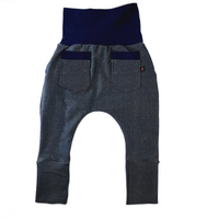 M3 Creations | Grow-with-me jogger pants | Navy denim (ready to go)