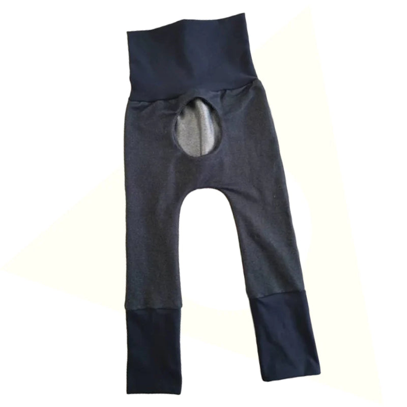 M3 Creations | Grow-with-me porthole pants | Blue denim (pre-order)